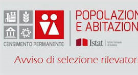 Bando di selezione per la formazione di una graduatoria di rilevatori esterni per lo svolgimento del censimento permanente della popolazione e delle abitazioni ed eventuali altre indagini ISTAT